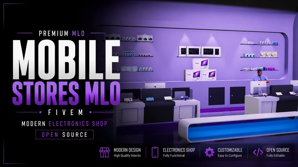 Mobile Stores MLO FiveM | Modern Electronics Shop | Open Source